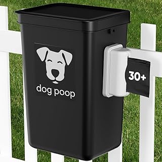 Dog Poop Trash Can Outside, 3.1 Gallon Dog Waste Trash Can with Trash Bag