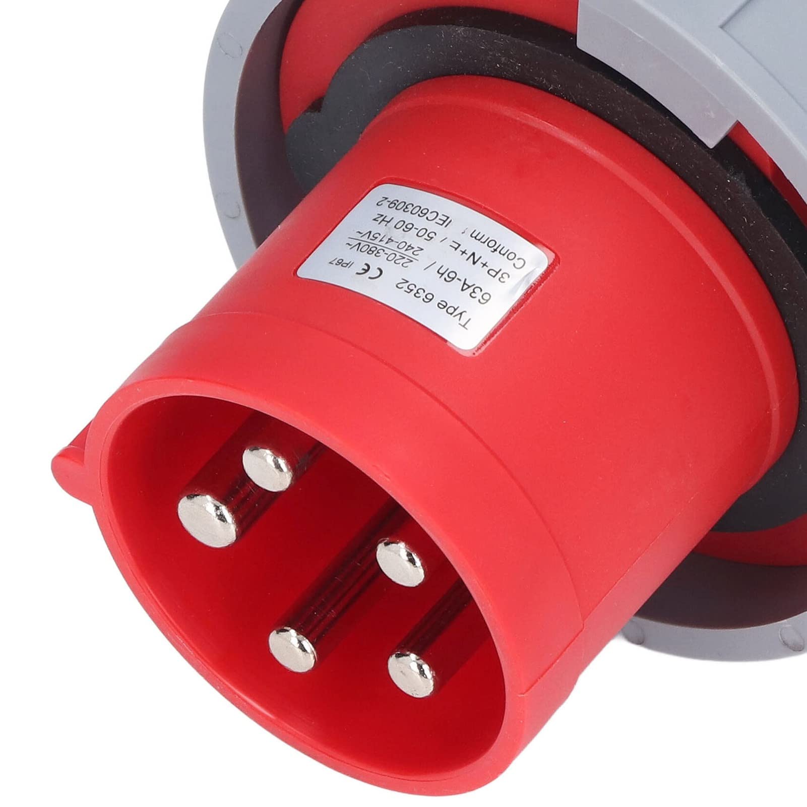 AC220‑380V 240‑415V 63a 3P+N+E Salida de Conector de Aviación a Prueba de Agua Conector a Tope Macho de Aviación Toma Invertida Industrial a Prueba de Agua Y Polvo