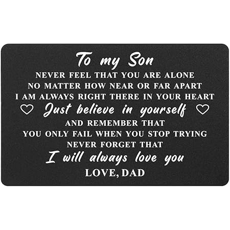 Words Of Encouragement For Son Amazon.com : To My Son Gifts Wallet Card From Dad, Encouragement Card Quotes  For Son, Graduation Gifts, Deployment Gifts, Wedding Card, Birthday  Christmas Presents : Office Products