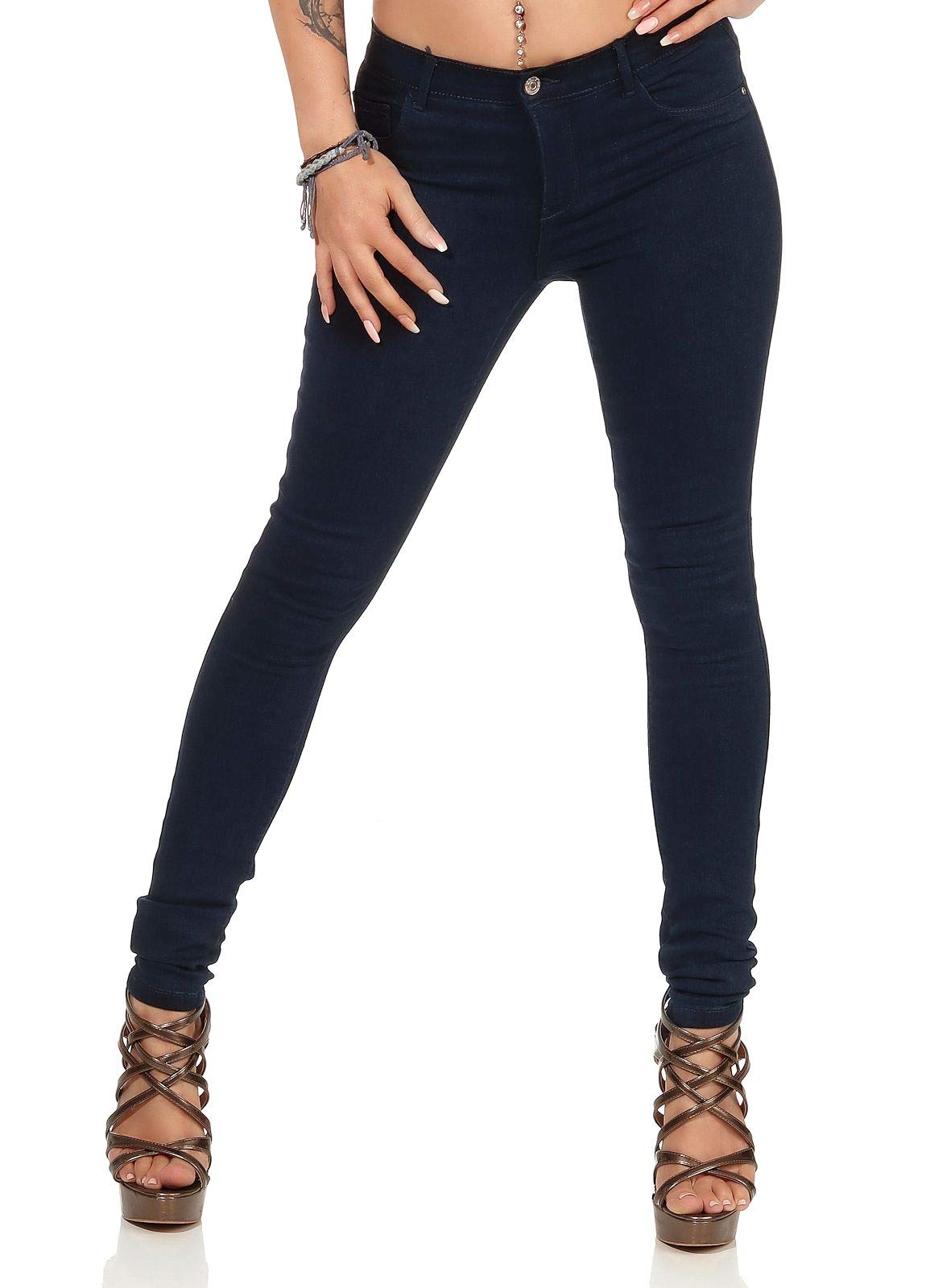 ONLY NOS Damen ONLRAIN REG Skinny Jeans BB CRYA011 NOOS Skinny Jeans, per Pack Blau (Dark Blue Denim Dark Blue Denim), 36/L34 (Herstellergröße: S)