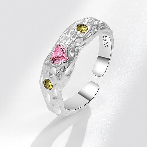 Miniatura 7 de Anillo de piedra natural púrpura con luna y estrella, chapado en oro de 18 quilates, anillo abierto ajustable para mujeres y niñas