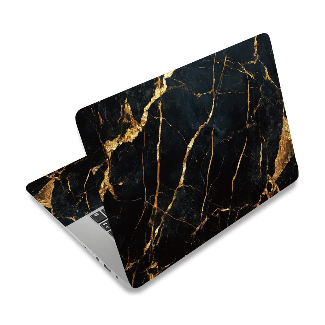 PLIGREAT Black Gold Marble Laptop Skin Sticker Decals Fits 12" 13" 13.3" 14" 15 inch Laptop Universal Removable Vinyl Notebook Art Protector Netbook