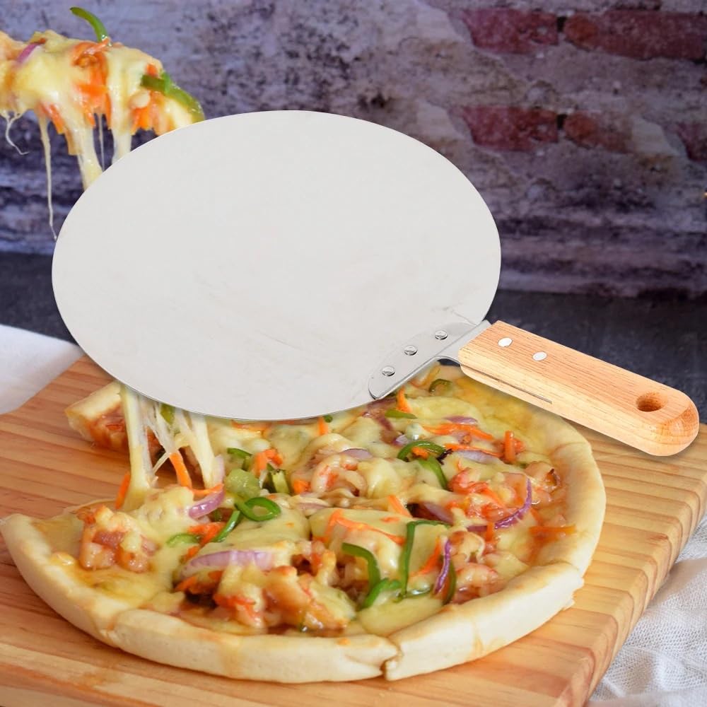 Pala Per Pizza Pala for pizza in acciaio inox con manico in legno for pizzaioli, cuochi e fornai domestici