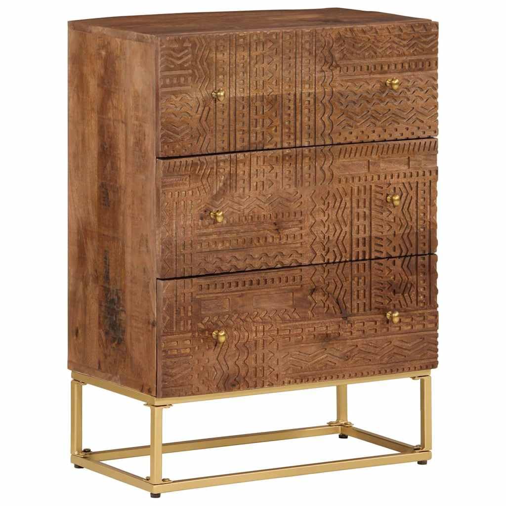 Cómoda de madera de mango de 55 cm, mueble aparador estrecho y estantería de CD para televisión