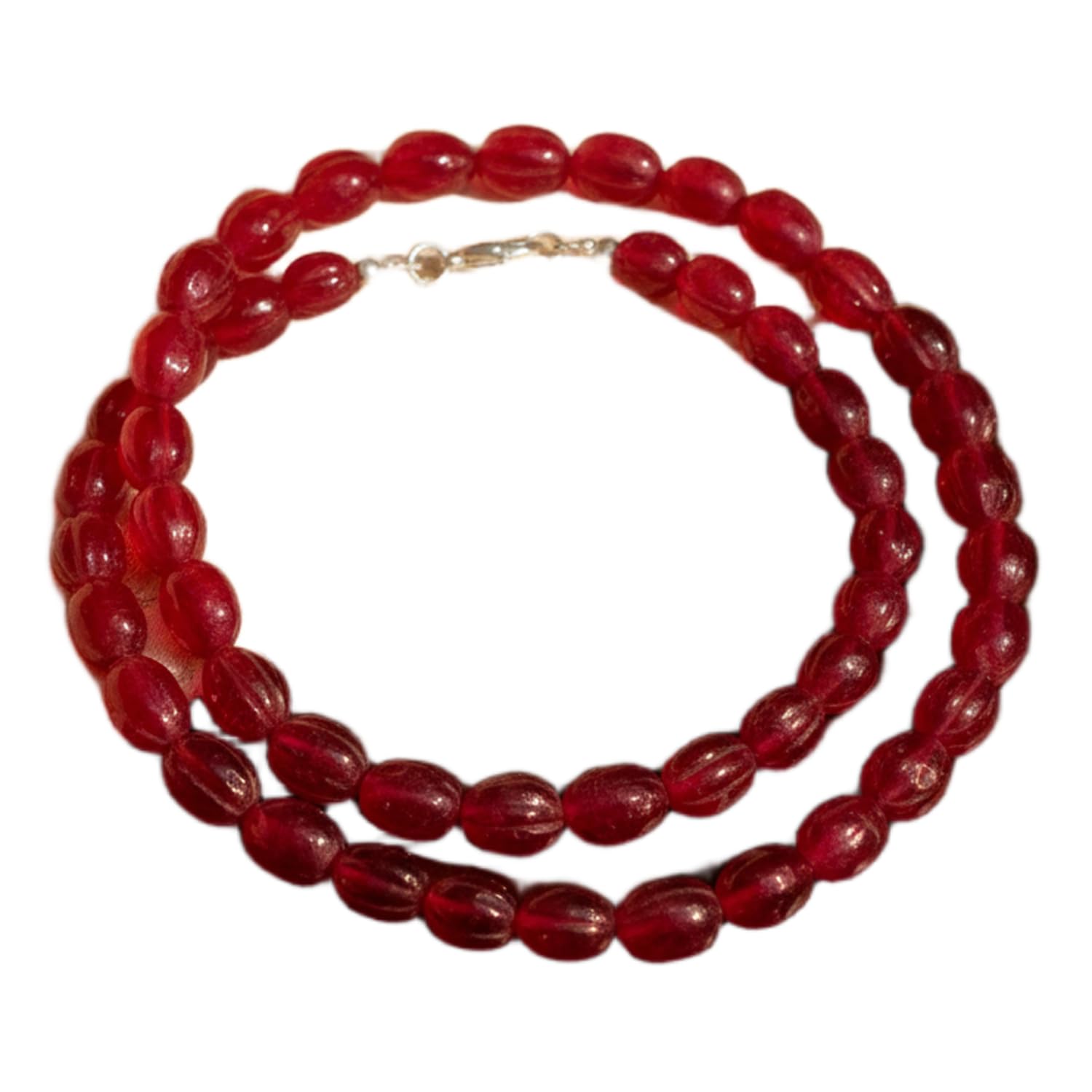 Collier perles de calcédoine rubis LKBEADS, création artisanale d'exception