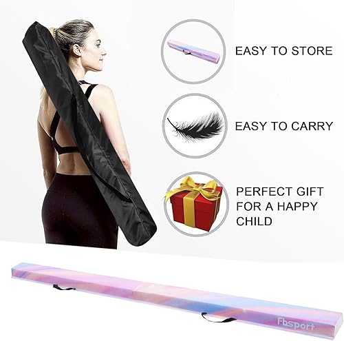 Miniatura 9 de FBSPORT Haz de equilibrio de 8 pies equipo de gimnasia plegable para niños y adultos, base de goma antideslizante, viga de gimnasia para