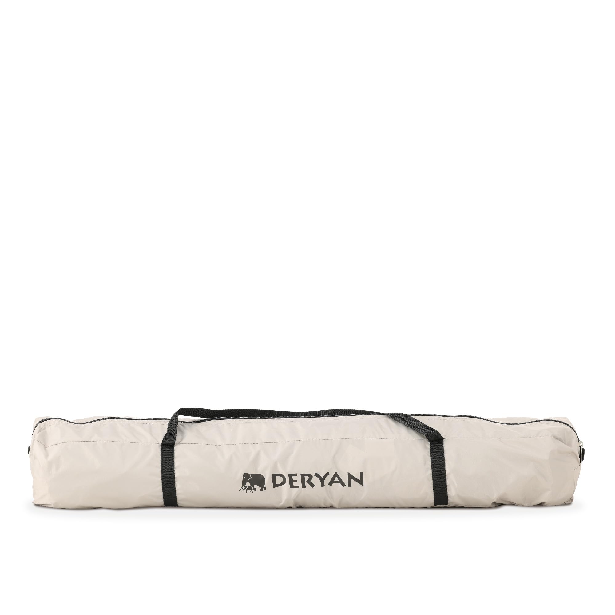 Deryan Up-To-Go - Cama de viaje y caja para niños - Refugio portátil para la playa para bebés y niños pequeños - Plegable con colchón y bolsa de transporte, 150 x 170 x 125 cm, color arena