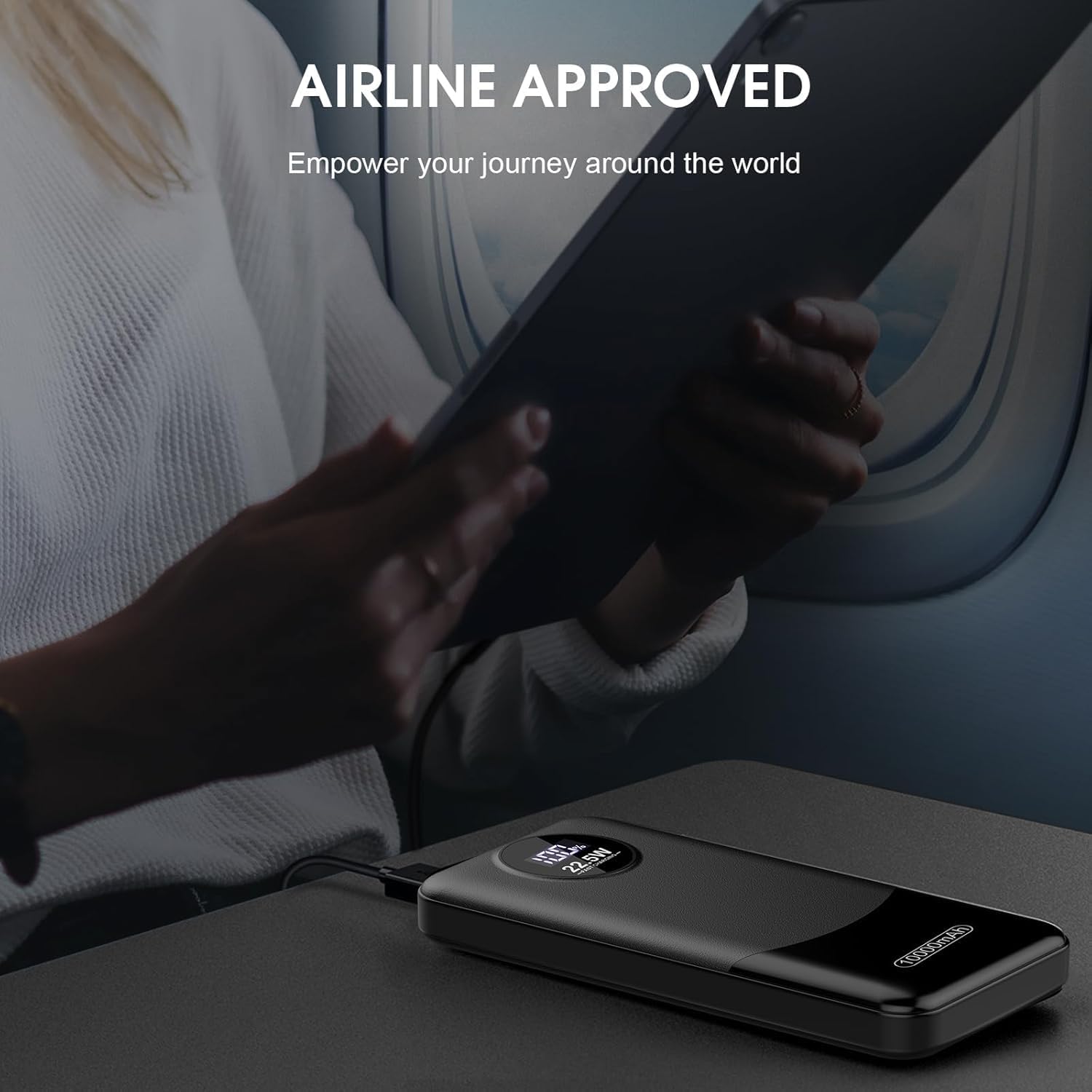 Portable Charger, 22.5w 10000mah Usb C In & Out Power Bank Fast Charging, Pd 3.0 Qc 4.0 Led Display Battery Pack, Powerbank Compatible With Iphone 16 15 14 13 12 Samsung S22 S21 Google Etc (Black) Mysterious Black image 8 of 8 B0DCZBMJRT