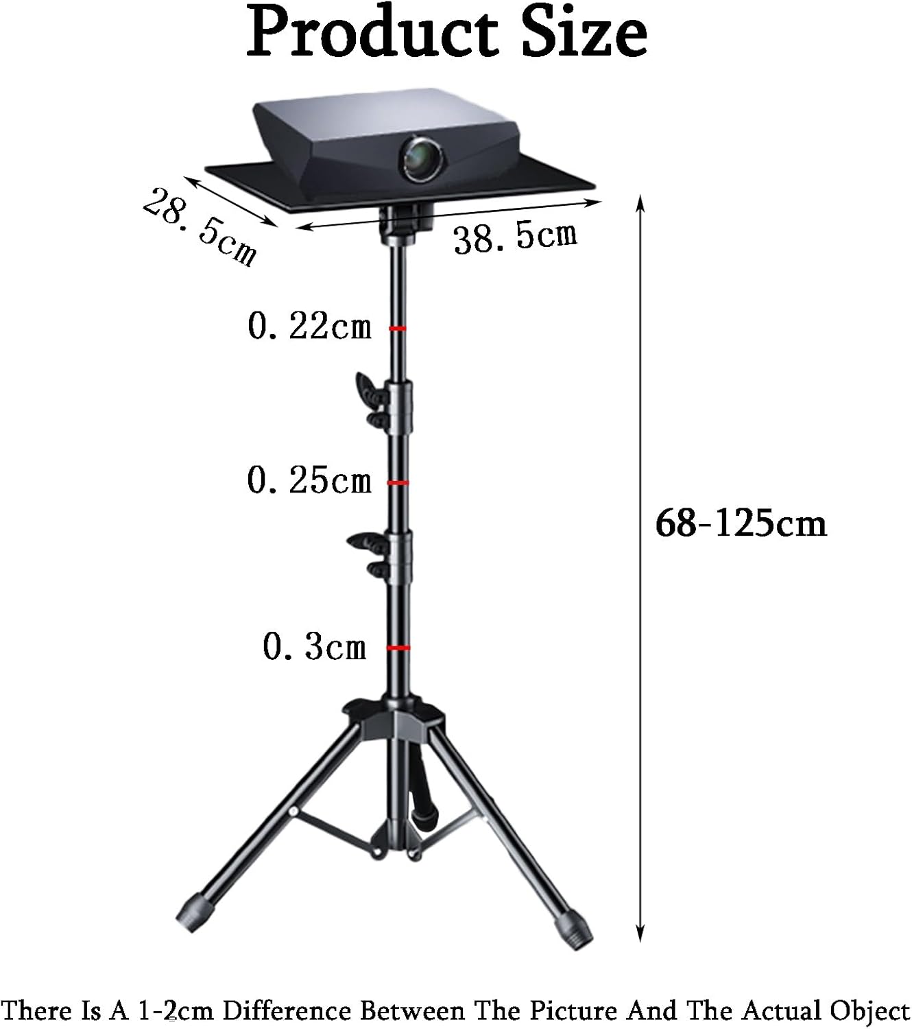 Laptop Floor Stand,Floor-Standing Aluminum Alloy Tripod,Portable and Adjustable Shelf,Suitable for Home and Outdoor Office(Height 68-125cm)