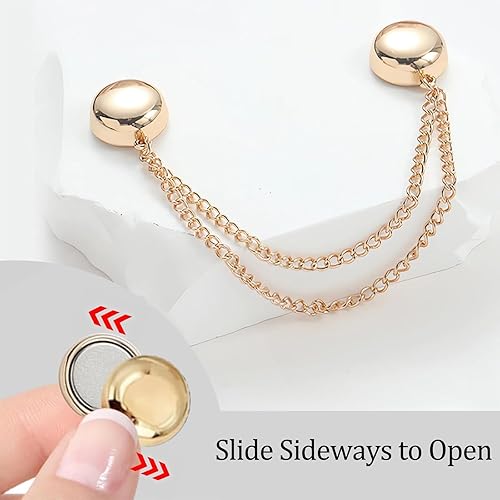 Miniatura 2 de FJW Clips de ropa multifuncionales: clips magnéticos para dobladillo para camisas y dobladillos ligeros, clip de estilo sin alfileres para bufanda,