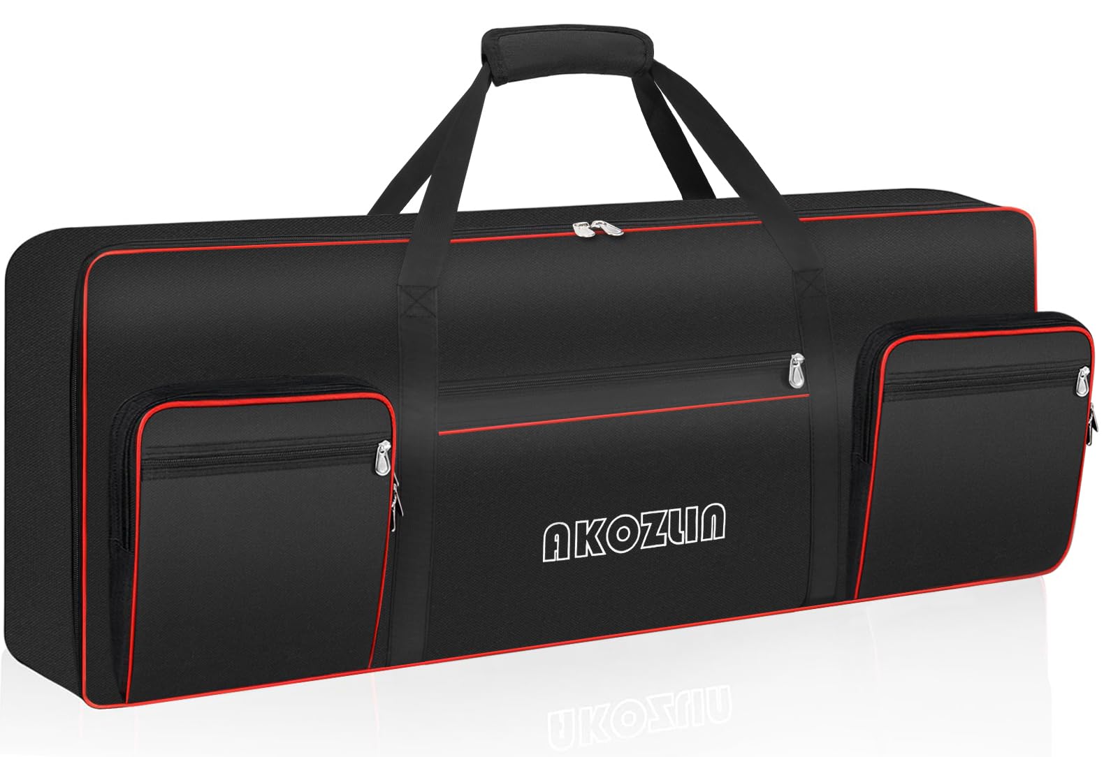 AKOZLIN Custodia per tastiera 49/61/76/88 Slim/88 tasti, custodia per tastiera elettrica per pianoforte elettrico, borsa portatile per tastiera in tessuto Oxford 600D, con cinghie regolabili e 5