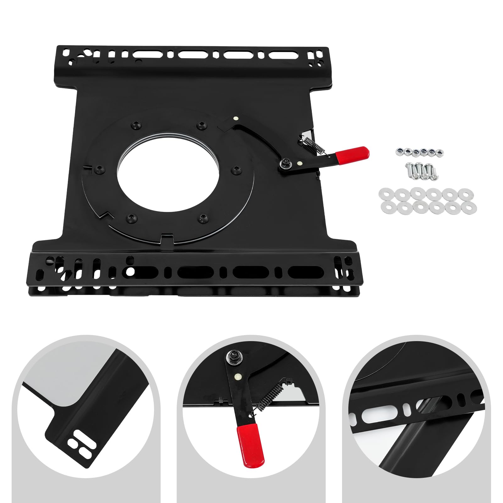 Sitz Drehkonsole 360°, 57×46,5×3 cm Universal Drehbare Sitzbasis, 0°/135°/180°/225° Swivel Drehteller, Wohnmobil Sitzkonsole für Mercedes-Benz-Sprinter 2002~2018 Modelle, T5 T6 (Fahrerseite)
