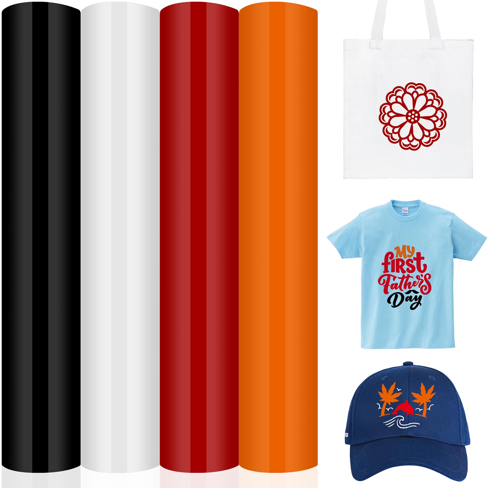 Tie Dye HTV Heat Transfer Vinyl, 12"x 10" HTV Vinyl for Shirts, Watercolor Iron on Vinyl for All Cutter Machine, Easy to Cut and Weed for Heat Vinyl Design (Basic Color)