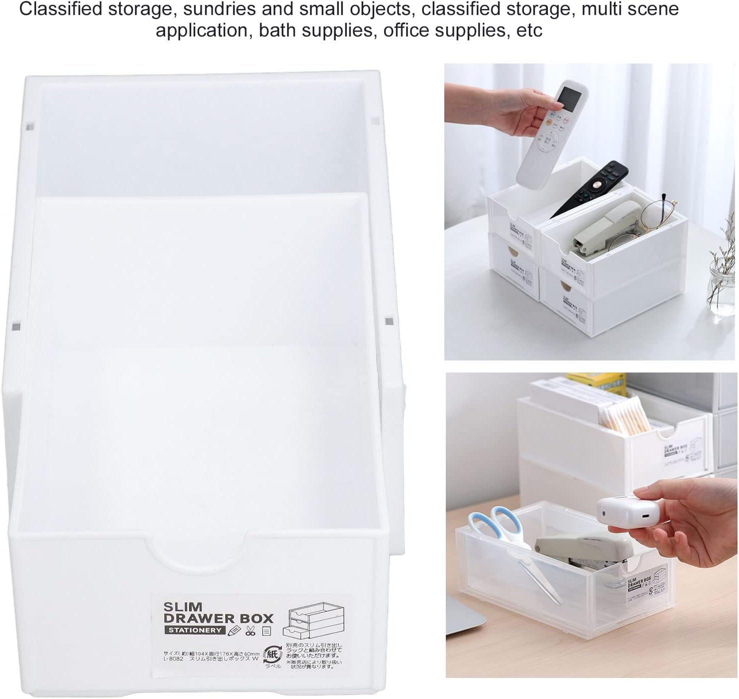 Stacking Drawer,Storage Bins with Drawers,Stackable Storage Bins Drawer Type Closet Portable Storage Cabinet Organizer Drawers(White)