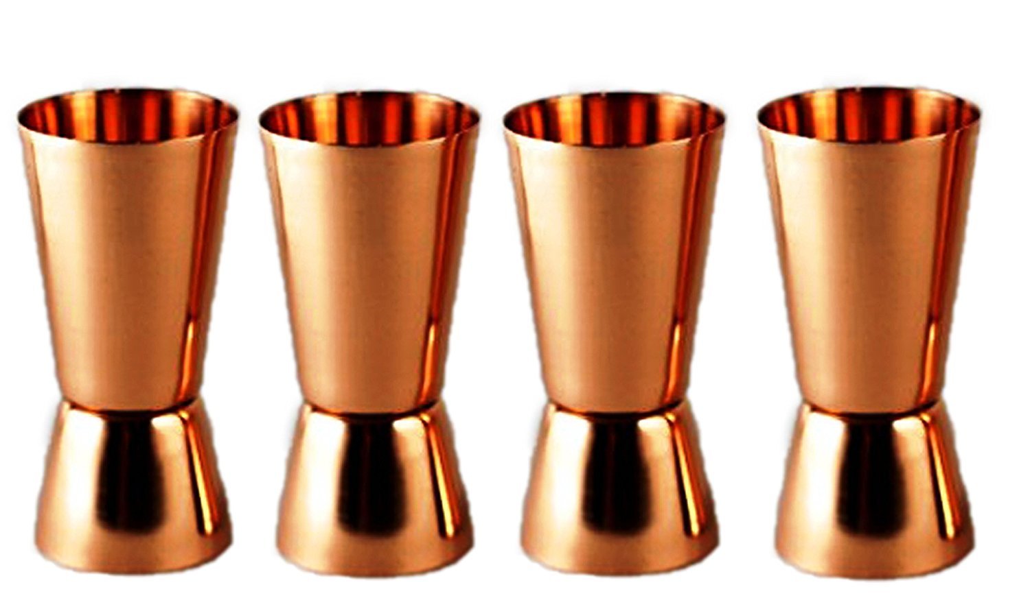 Parijat artisanale en cuivre pur à mesurer Mesureur Verres à shot double face Jiggers – 56,7 gram et 28,3 gram., Cuivre, marron, 1 and 2 Ounce