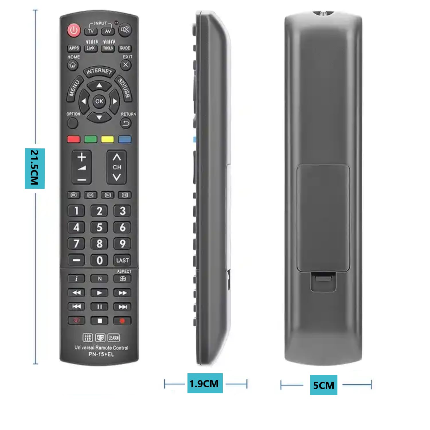 Universal Replacement Lost Remote Control for Almost All Panasonic and Smart TV N2QAYB000485 N2QAYB000100 N2QAYB000221 N2QAYB00048 PN-15+EL - Image 3