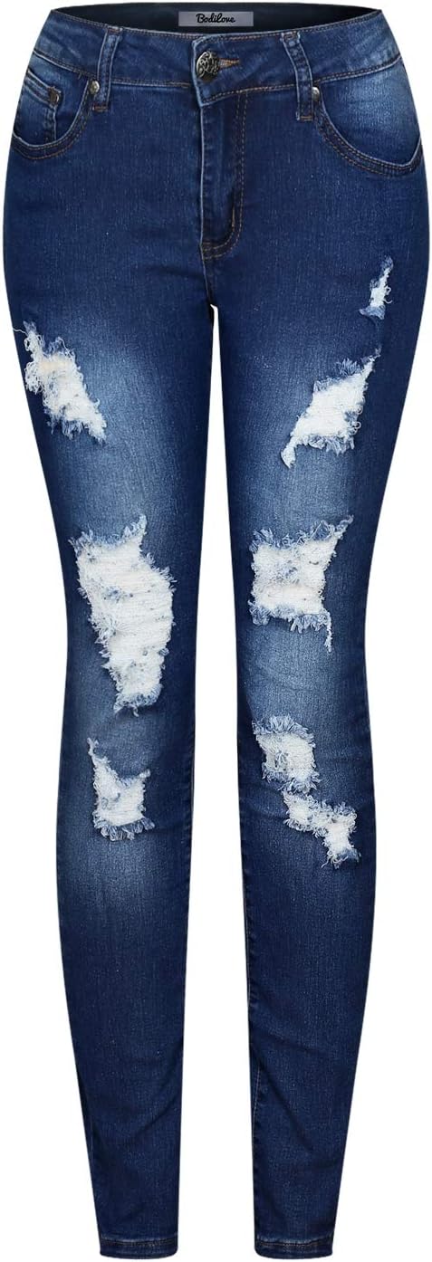 2LUV Jeans skinny feminino colorido envelhecido, Azul desbotado1, 11