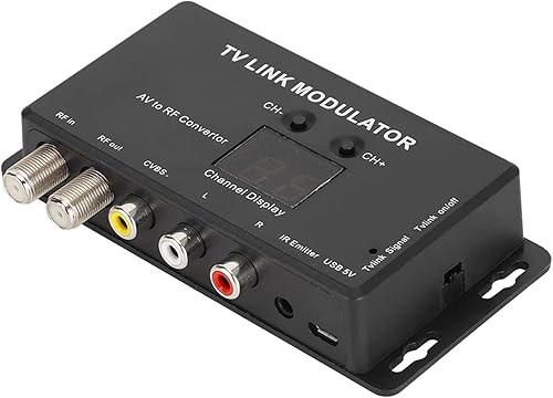 Miniatura 4 de Modulador UHF, modulador IR TM70 Modulador de enlace de TV Convertidor AV a RF Extensor IR con pantalla de canal Modulador RF para TV con cable de