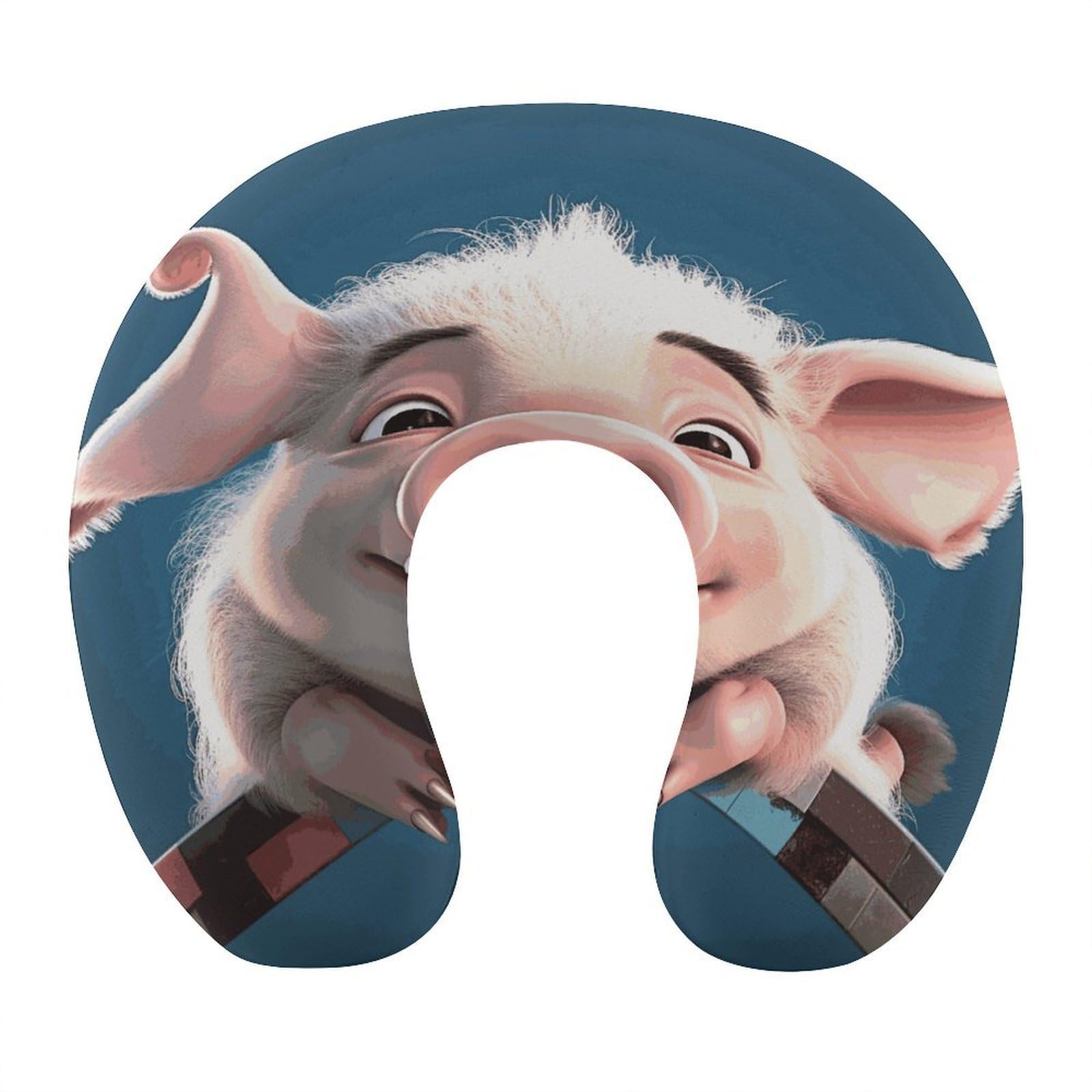 Sonriente (22) almohadas en forma de U, núcleo de almohada de espuma viscoelástica, cojín, proporciona apoyo para el cuello, almohada de viaje, adecuada para aviones, coches, hogares y