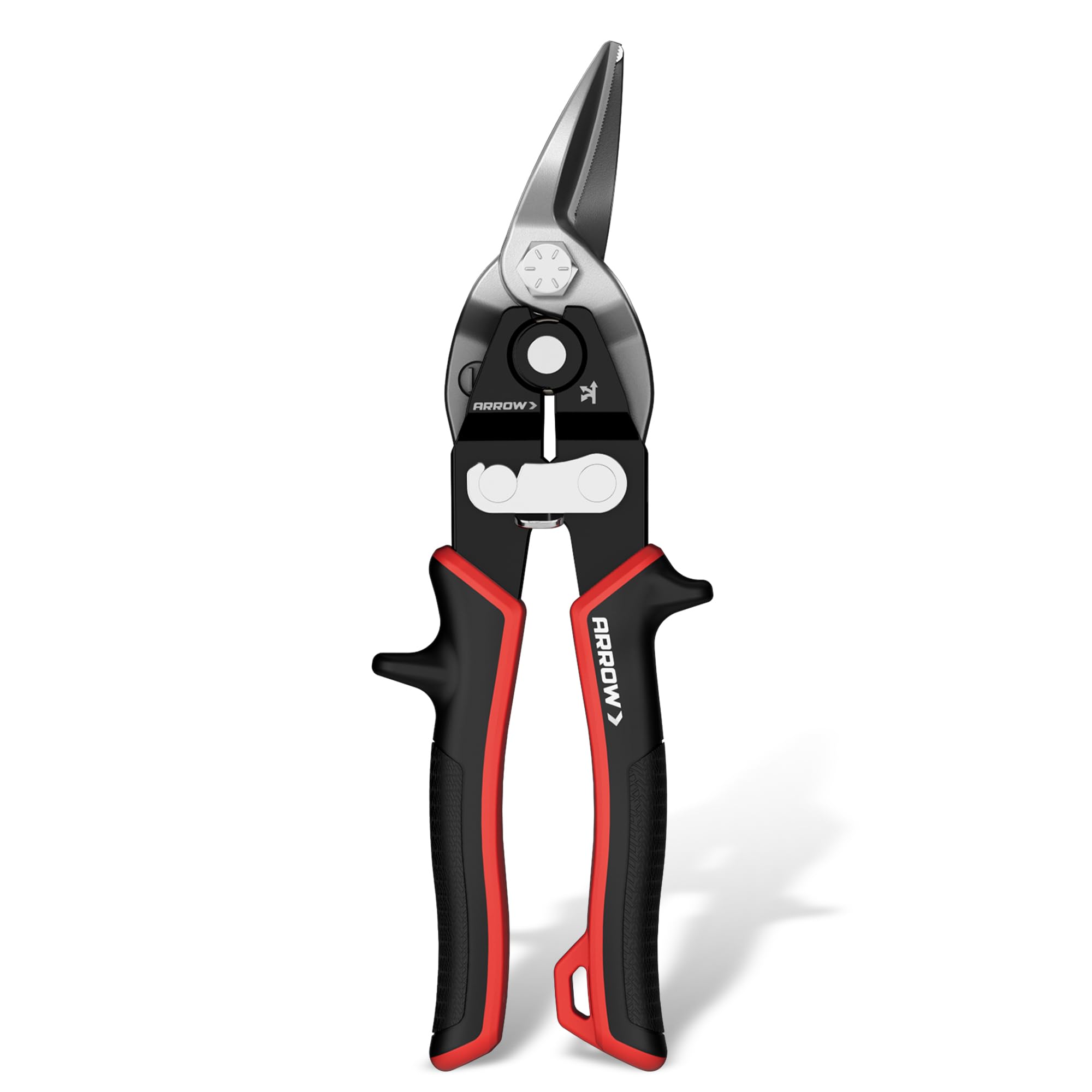 ARROW 8-inch Tin Snips for Cutting Metal Sheet, CR-V Steel Aviation Snips, High Leverage Labor-saving Metal Cutter, Left Cut