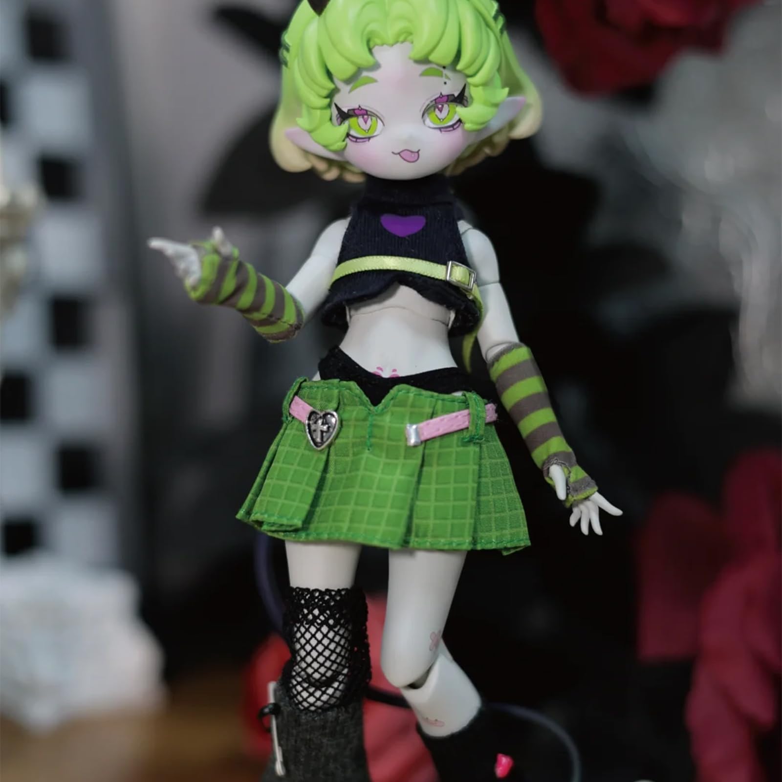 CALEMBOU BJD Blind Box, 1/8 Cute Devil's Horns Series Ball Jointed Blind Box Doll, 8.2 Inches Dress up Doll with Joints, Collectable Action Figure for Birthday Gifts