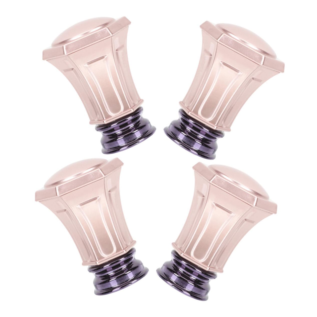 LIFKOME 4Pcs Rose Gold Curtain Rod Finials Decorative Drapery Pole Caps Rustic Style Head Caps for Single Double Curtain Rods Versatile Window Treatments