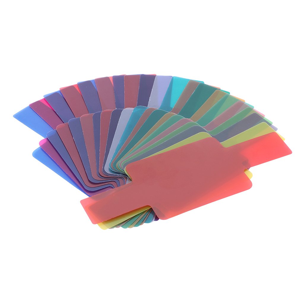 20 Color Photographic Color Gel Filter Cards Set