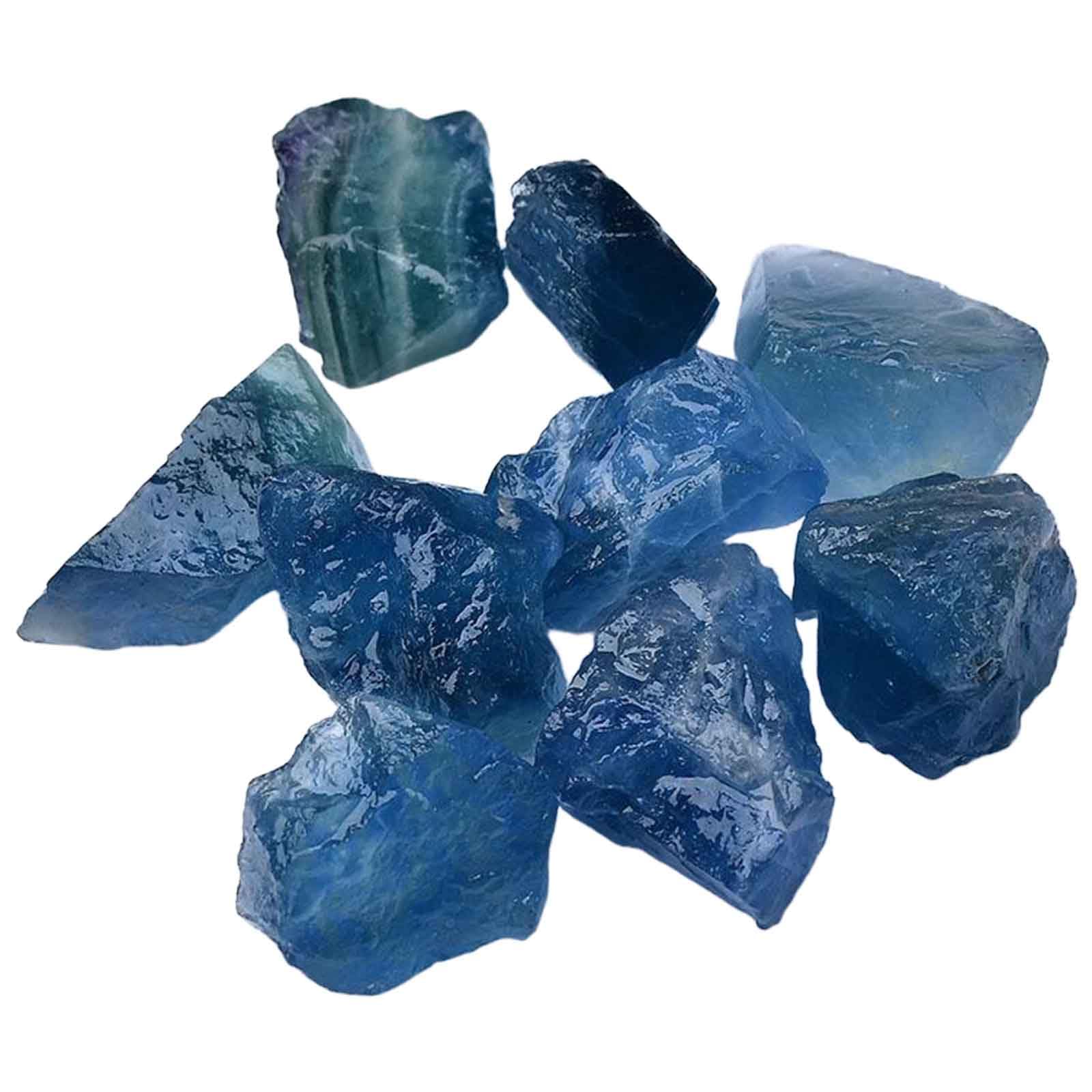 2LB/1000G Blue Fluoryt surowe kryształy, naturalne szorstkie leczenie surowe kamienie do fontanny, dekoracje domowe medytacja równoważenie energii WICCA,1.2~2in/2.2lb