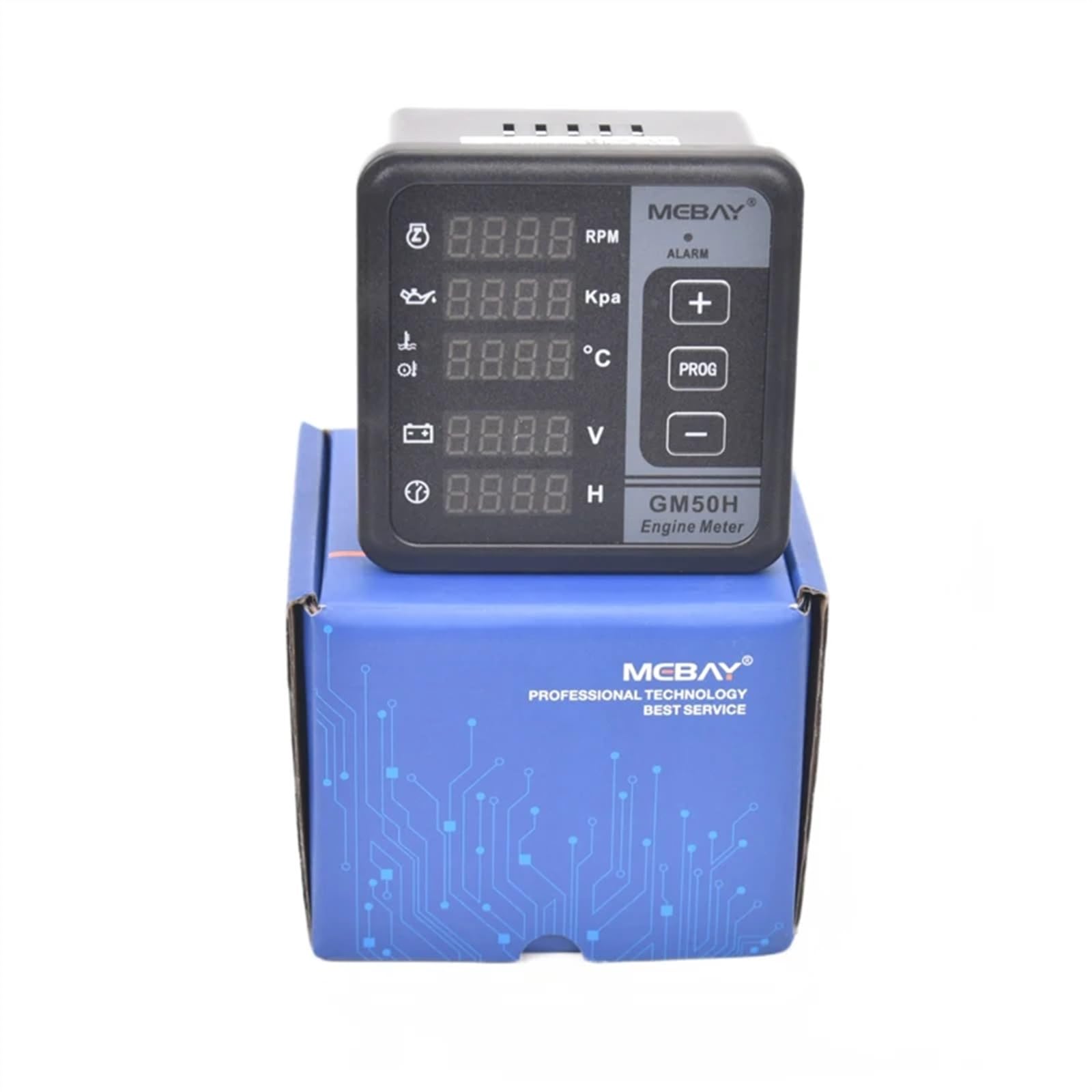 Medidor Digital Multifuncional GM50H for Motor diésel con indicador de presión de Aceite y Velocidad de rotación de la Temperatura del Aceite 12001844(Oil 13mm)