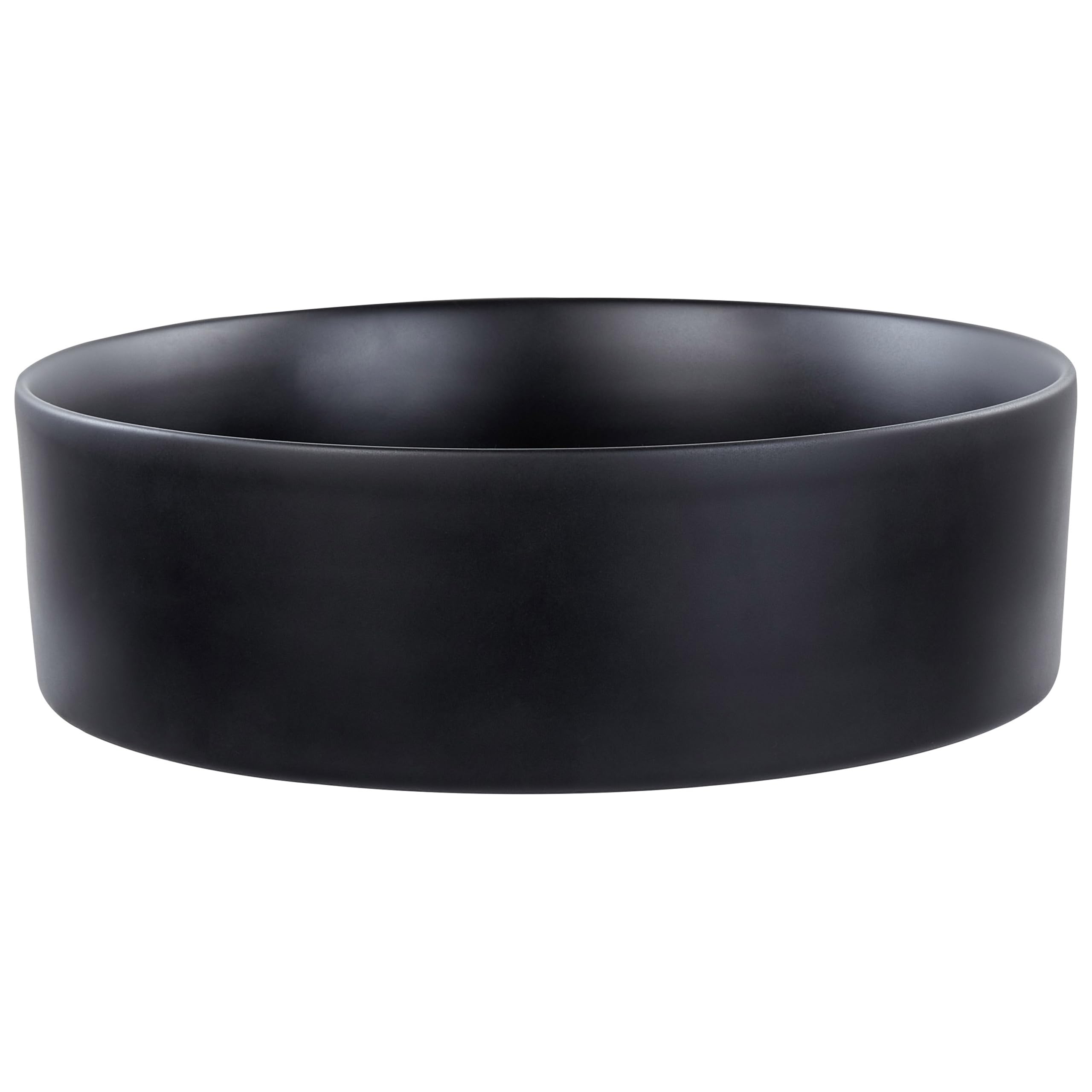 Umywalka łazienkowa nablatowa ceramiczna połyskująca okrągła 40 cm czarna Tebar