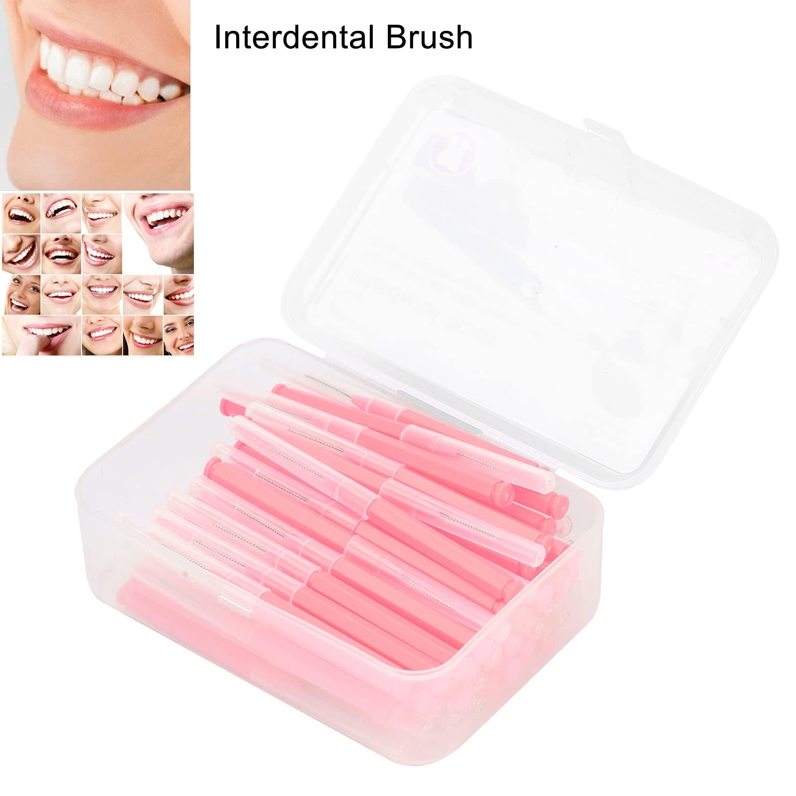 60Pcs Braces Brush for Cleaner Interdental Brush Soft Dental Tooth Picks Floss Sticks Toothpick Dental Teeth Flossing Head Oral Dental Hygiene Flosser Cleaning Tool for Braces Oral Cleaning Pink - Image 2