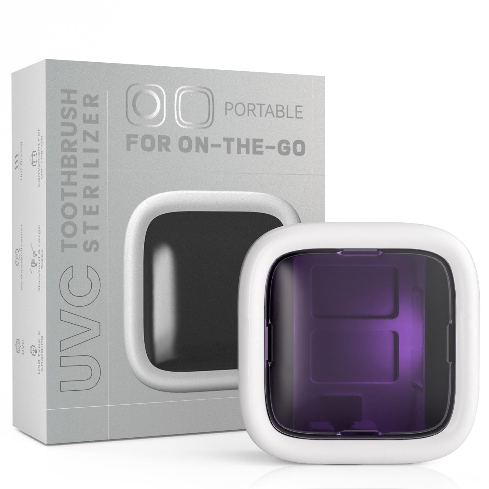 Toothbrush inside UV-C sanitizer