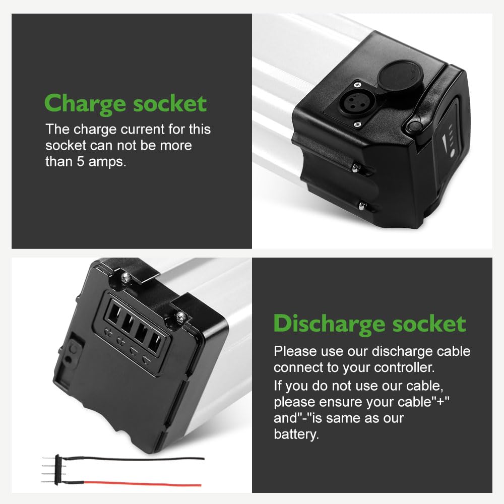 E-Bike Batterie 24V 15,6Ah Li-ion Akku Sitzrohrbatterie inklusive Ladegerät kompatibel mit Ruhrwerk, Tchibo, PortaPower
