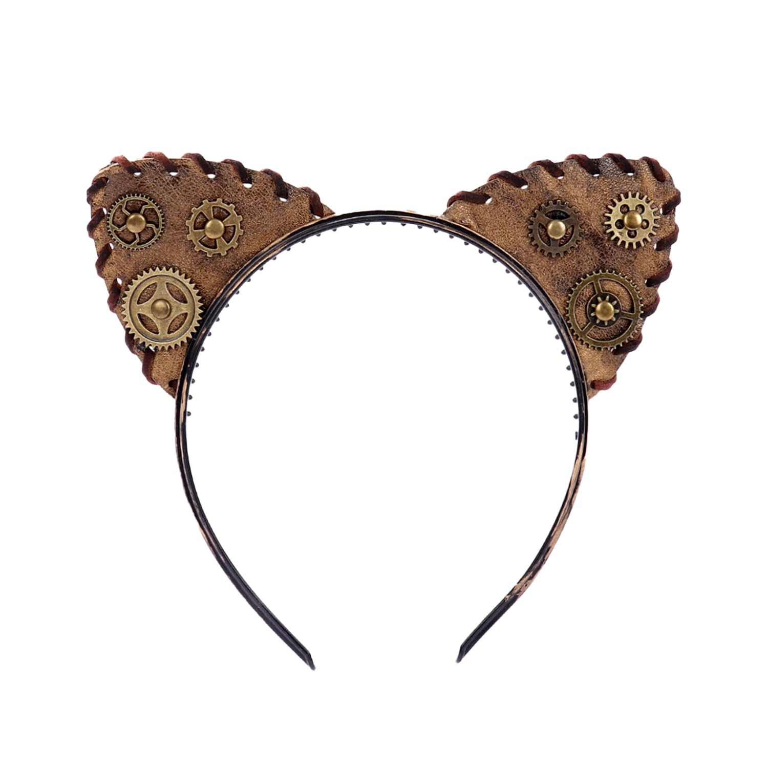 UNVOJL Steampunk Cat Ears Headband Cute Cat Hairbands Animal Headband Cosplay Costumes for Halloween Carnival Party