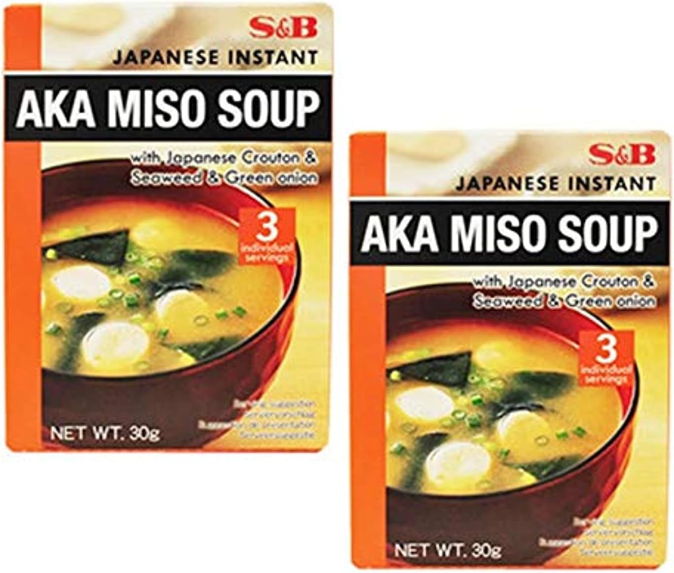 S&B Instant Soy Bean Soup Red Miso, 30gs (Pack of 2)