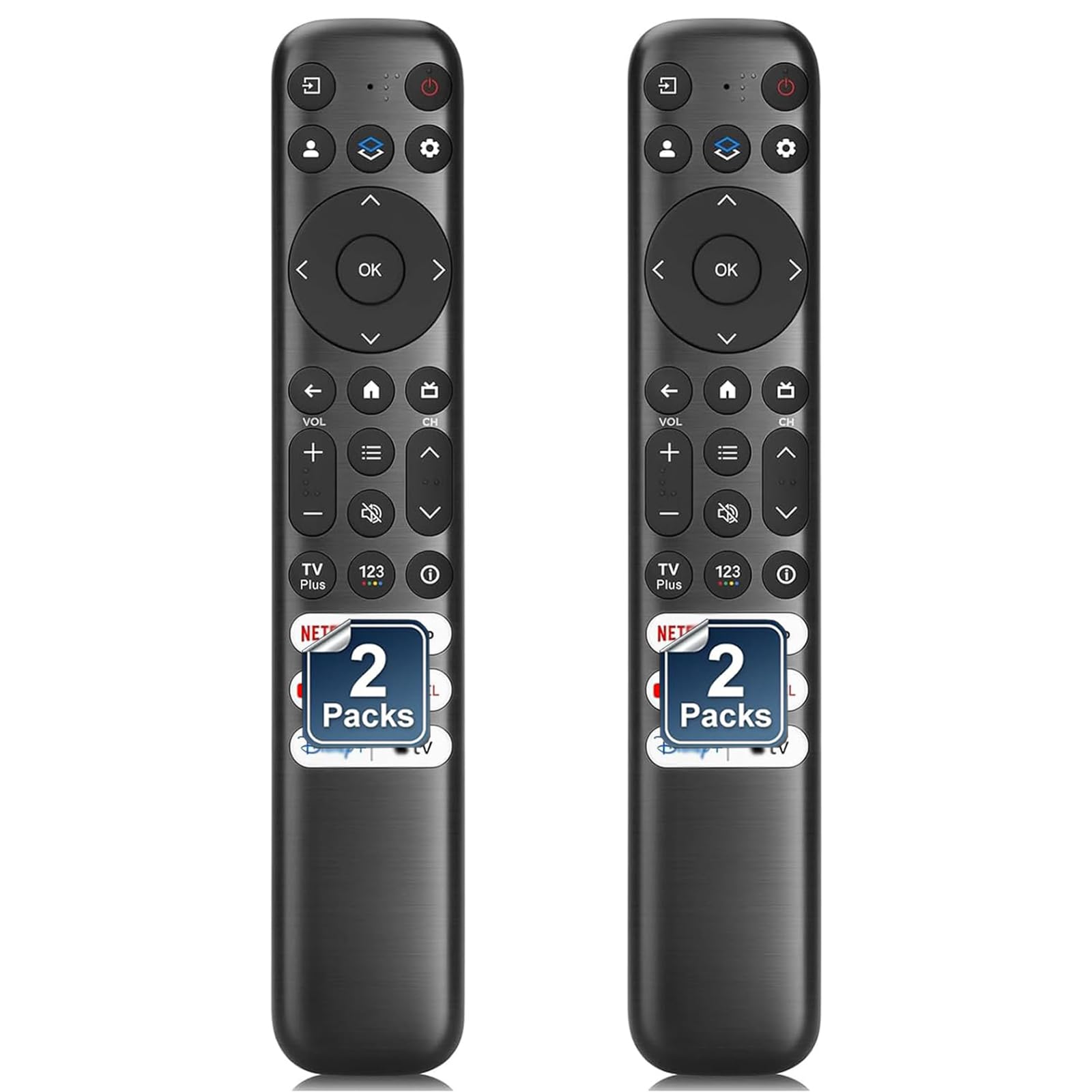 [Pack of 2] Replacement Remote for T'CL-Google-TV-Remote, RC813 Compatible with Q6/Q7/QM8/S3/S4 Series FHD HDR LED UHD QLED Smart TVs