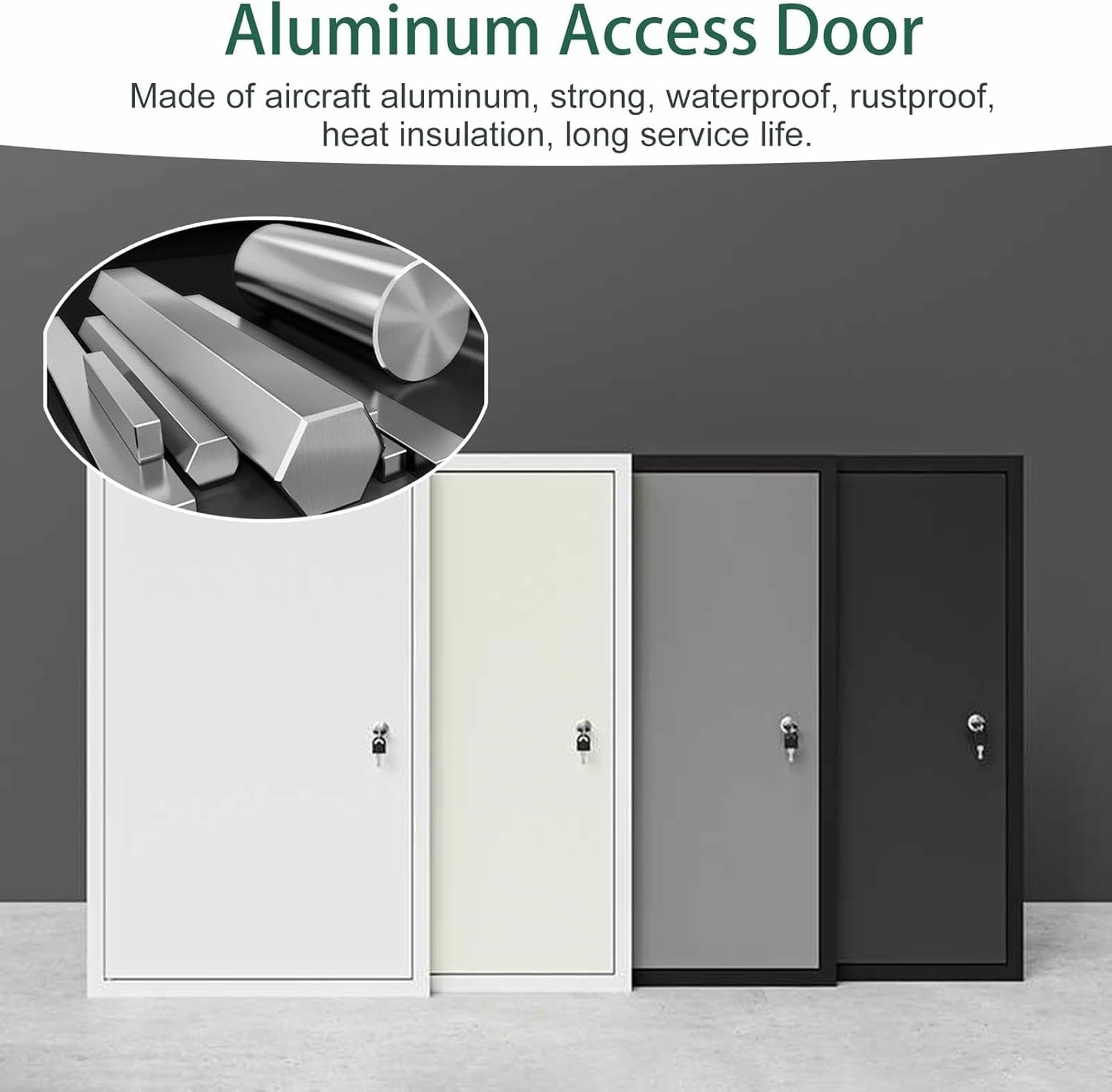 Panel de acceso de aluminio para ático con llaves, escotilla de inspección duradera para un fácil acceso a fontanería y soluciones de mantenimiento del hogar