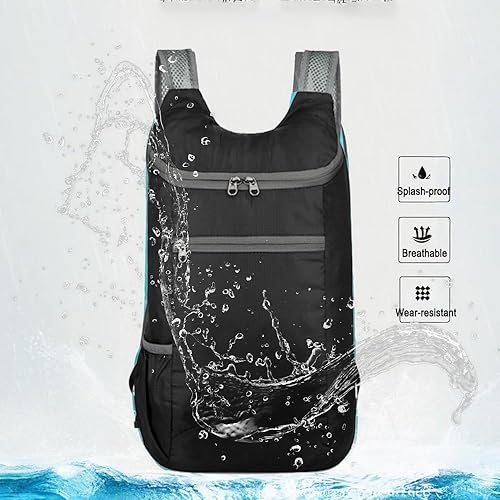 Miniatura 4 de Mochila plegable ligera y fina, bolsa de almacenamiento, bolsa de escalada, bolsa de senderismo, mochila de senderismo de 15 L, ligera, repelente al