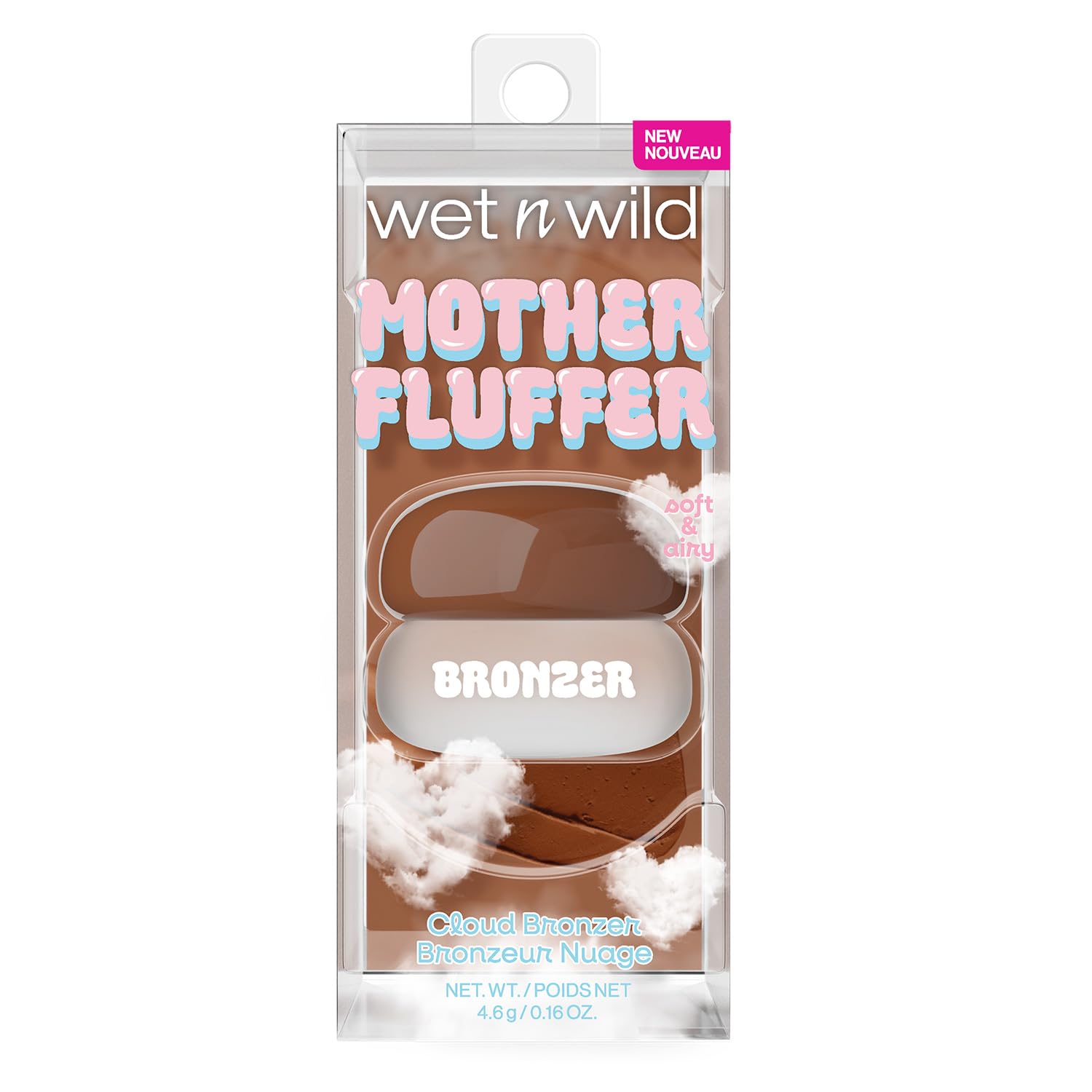 Wet n Wild, Mother Fluffer Cloud Cream Bronzer, Blurred Matte Finish, Light Texture with Cream-To-Powder Formula for Natural Bronzing and Contouring, Buildable and Easily Blendable, Holy Mocha