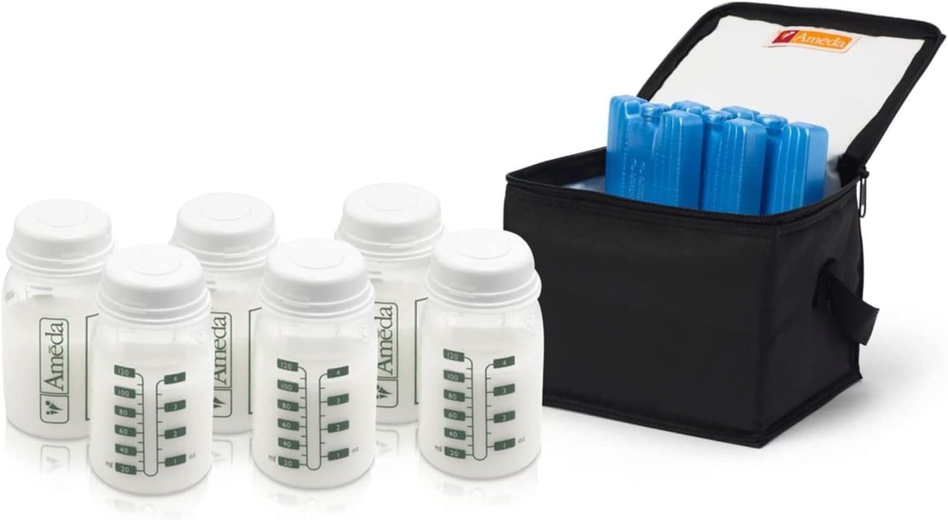 Ameda Mya Cool N Carry Breast Milk Cooler Bag | Insulated Bag + 6 Bottles