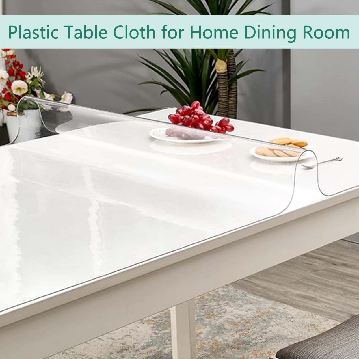 Protection De Table Nappe Transparente De 2mm épaisse 80x200cm, RéSistant à l'eau PVC AntidéRapant Nappe Protecteur, ImperméAble Et RéSistant à l'usure