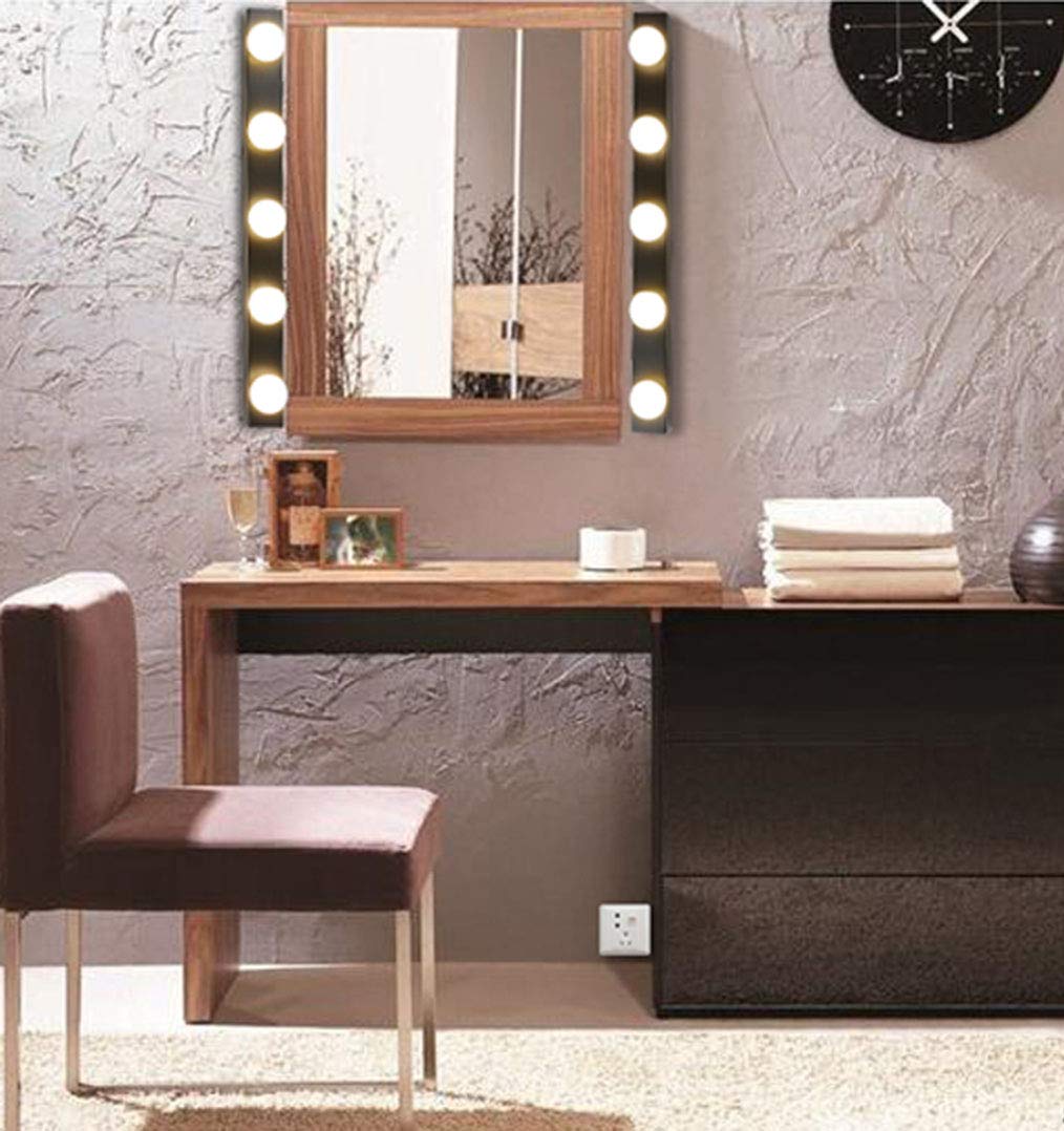 Lampes de Miroir Den Led Miroir Avant Ampoule Miroir Armoire Lumière Dressing Lumière Miroir Lumière Éclairage Mural/Black-70Cm/5 Heads-5W