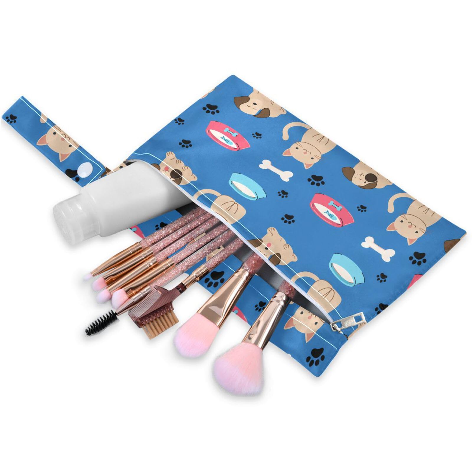 Coikll Wet Dry Bags for Cloth Diaper 2 Pack Waterproof Yoga Gym Bag for Swimsuit Wet Clothes Baby Items-?Cute Cats?