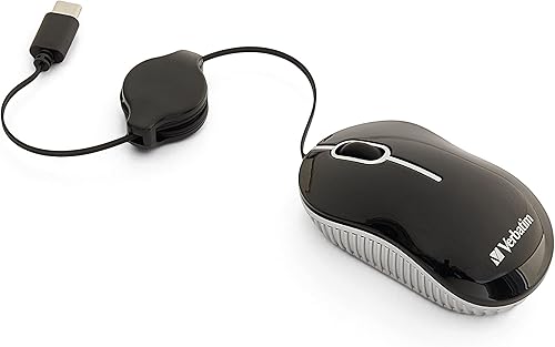 Miniatura 10 de Verbatim Mini mouse USB-C para computadora óptica con cable, mouse de viaje con cable Plug & Play, azul 70746