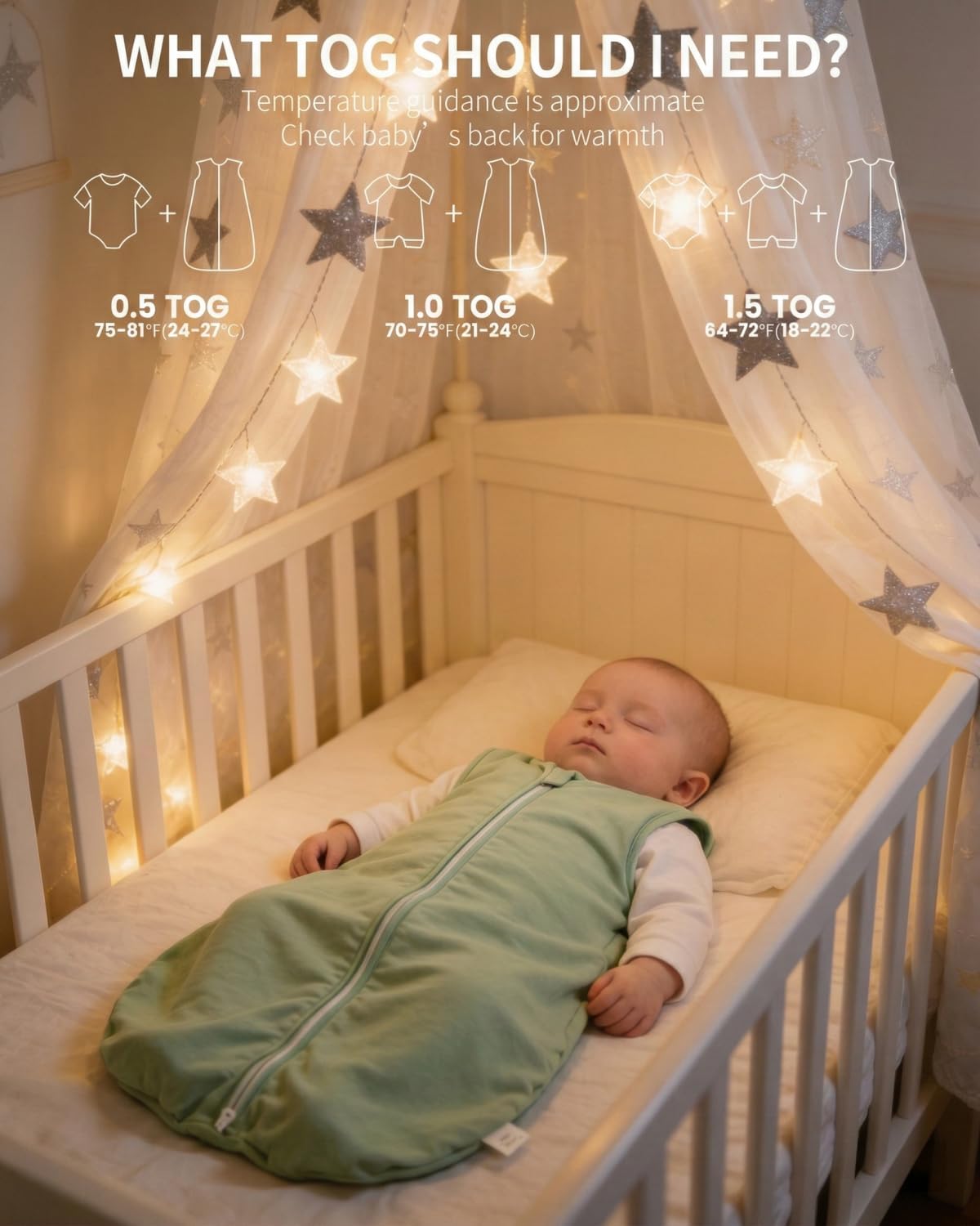 JiAmy Baby Sleep Sack, Cotton Wearable Blanket, 2-Way Zipper Sleeping Bag for Infant Toddler, 0-24 Months