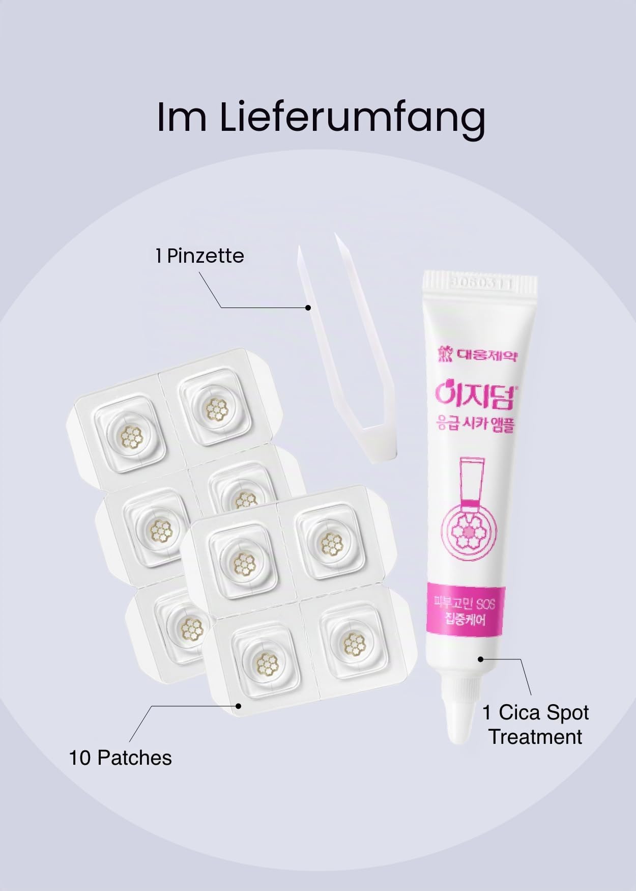 EasyDerm Quick Calming Magnesium Patches - Hydrokolloid Akne Spot Behandlung mit Teebaum & Zika, 10 Pflaster, Zit Sticker, TikTok Viral Blemish Patch