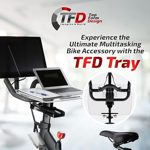 Miniatura 2 de TFD The Tray - Bandeja mejorada para bicicleta Peloton (originales) - Trabaja y viaja con tu teléfono, laptop, libro o tableta (bandeja original,