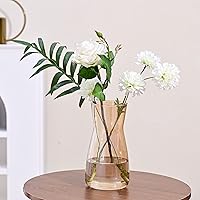 Vista 8 de Jarrones de vidrio para flores, 8 pulgadas de alto, modernos jarrones de cristal transparente iridiscente para centros de mesa, decoración