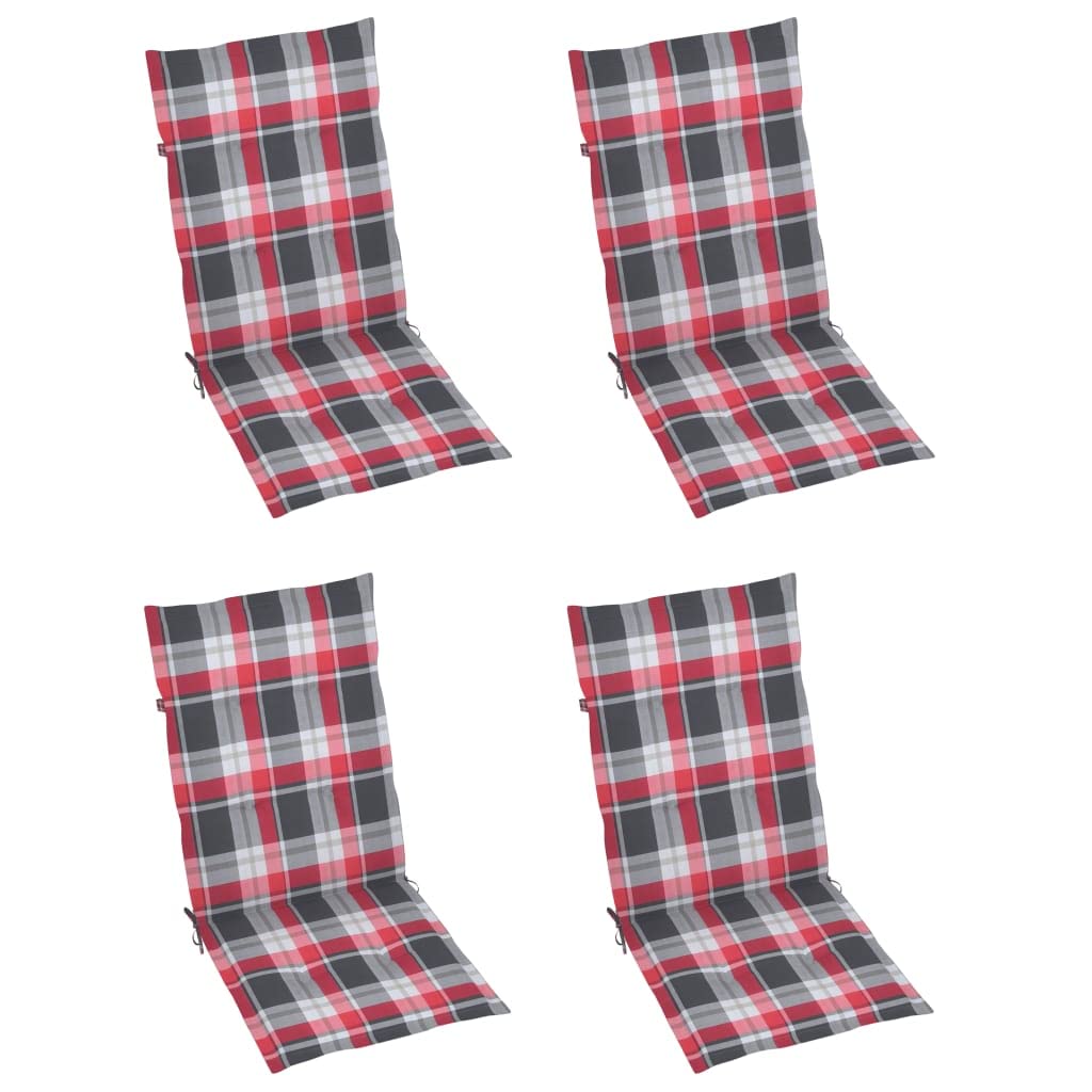 Sedie da giardino in legno di acacia, 3 pezzi, con cuscini, colore grigio | Schienale regolabile in 5 posizioni, cuscino in poliestere impermeabile, portata 110 kg per sedile