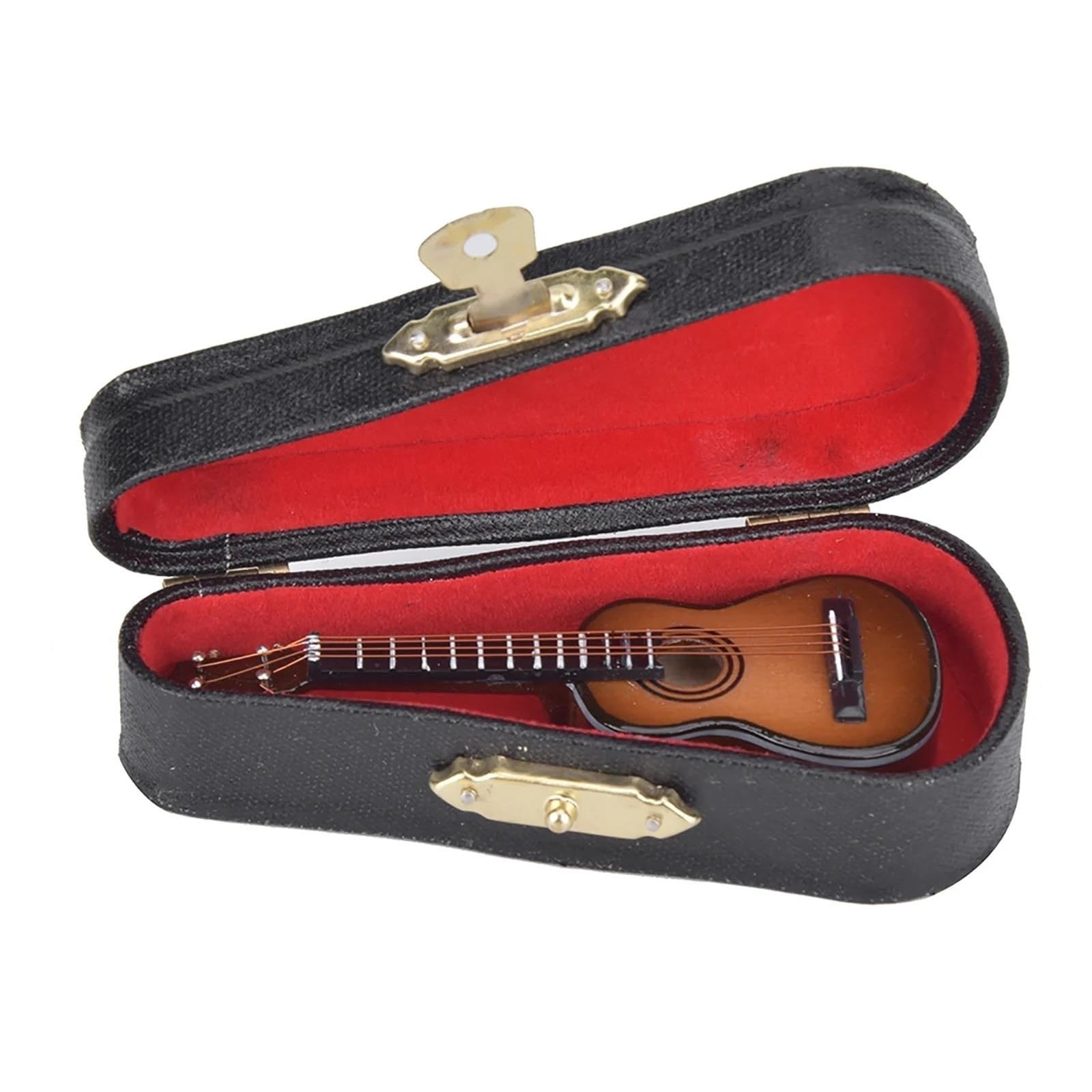 Miniaturowe ozdoby do instrumentów muzycznych 8 Cm Drewniany Model Gitary Miniaturowe Instrumenty Muzyczne Ozdoby Na Biurko(3/4)